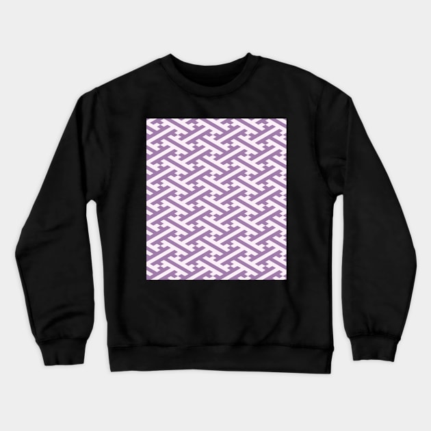 Purple Sayagata Japanese Pattern Crewneck Sweatshirt by diffrances